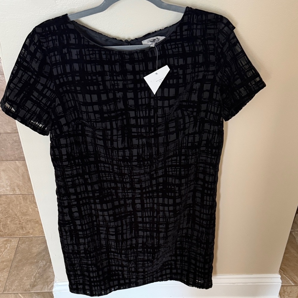 Chic Black Patterned Midi Dress